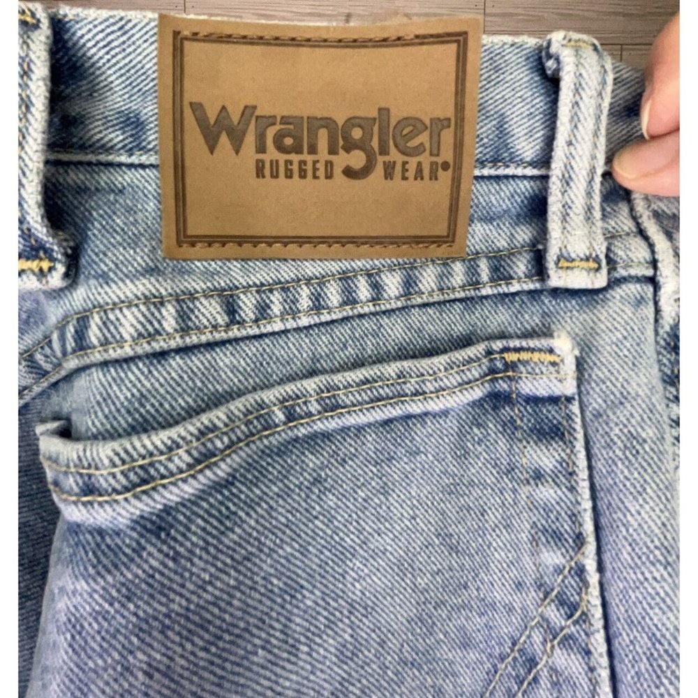 Wrangler Men's Rugged Wear 100% Cotton Regular Fit Denim Blue Jeans Size 40x32 - Picture 6 of 10